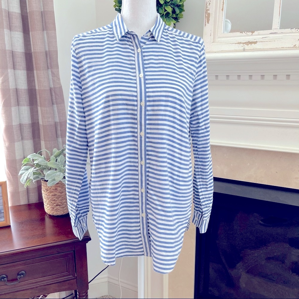 Loft Long Sleeve Button Front Blouse Small